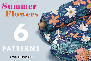 Summer Flowers Set Of 6 Patterns