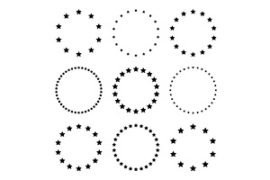 Stars of various sizes arranged in a, an Illustration by 32pixels
