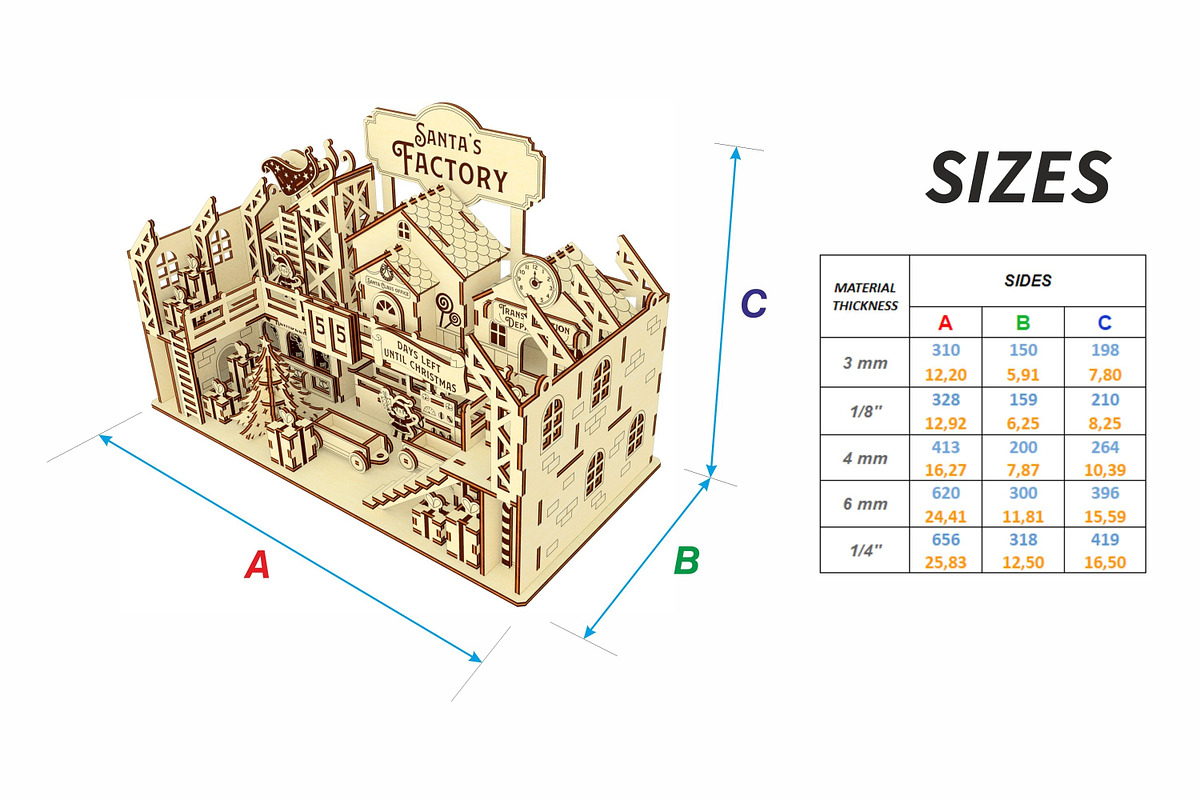 Santa's Factory - Laser Cut File, an Object Graphic by VectorPainter (Photo 4 of 4)
