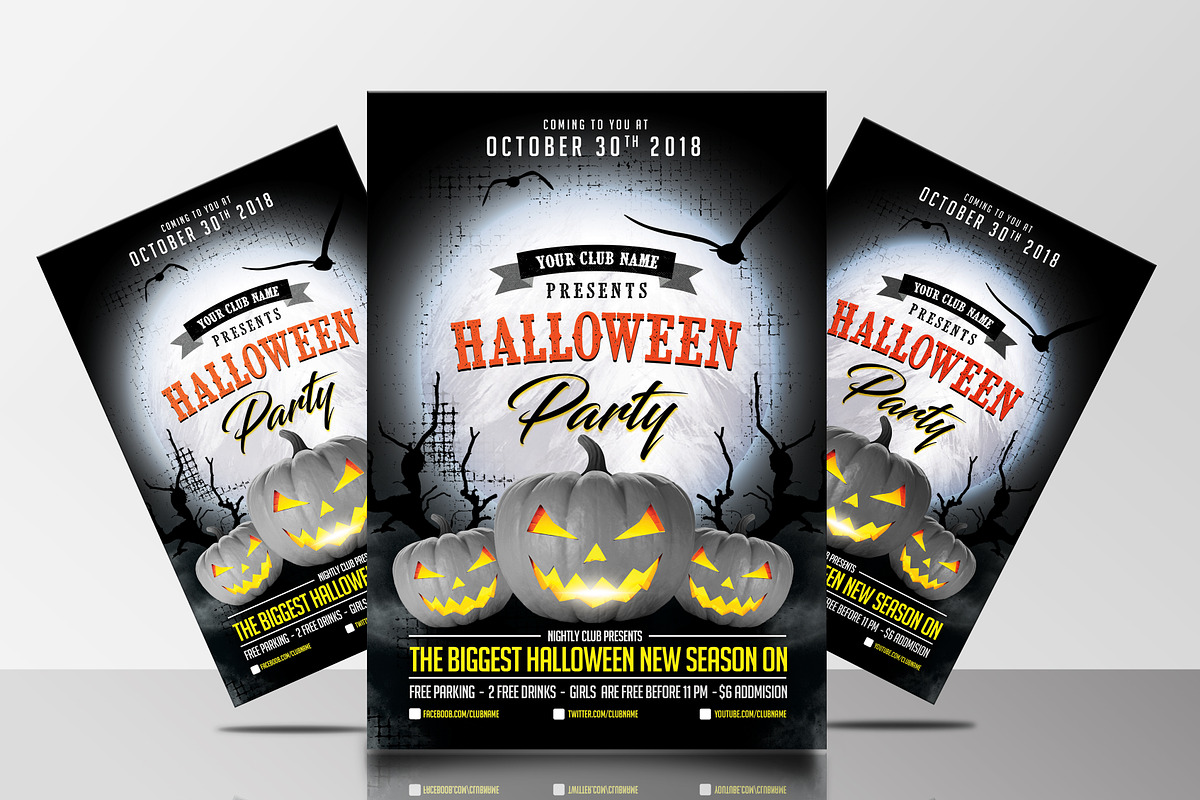 Halloween Party Flyers Bundle, a Flyer Template by AfzaalGraphics (Photo 18 of 19)