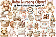 Watercolor Boho Nursery Clipart, an Illustration by Sublimation Artist (Thumbnail 1 of 6)