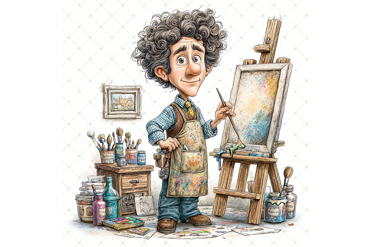 Male Artist Clipart JPG, a Person Illustration by Memories By Lea (Photo 8 of 20)