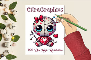 Valentine's Day Voodoo Doll Clipart