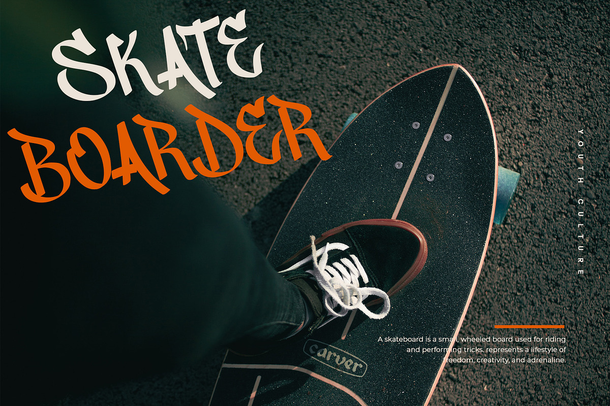 Midnight Surfing - A Modern Graffiti, a Script Font by Almeera Std (Photo 5 of 10)