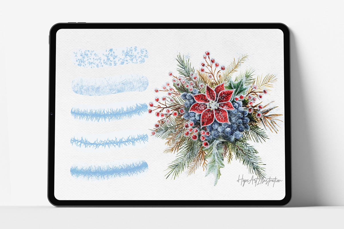 80 Procreate Winter Frost Brushes, a Brush Add-On by HopeArtIllustration (Photo 2 of 7)