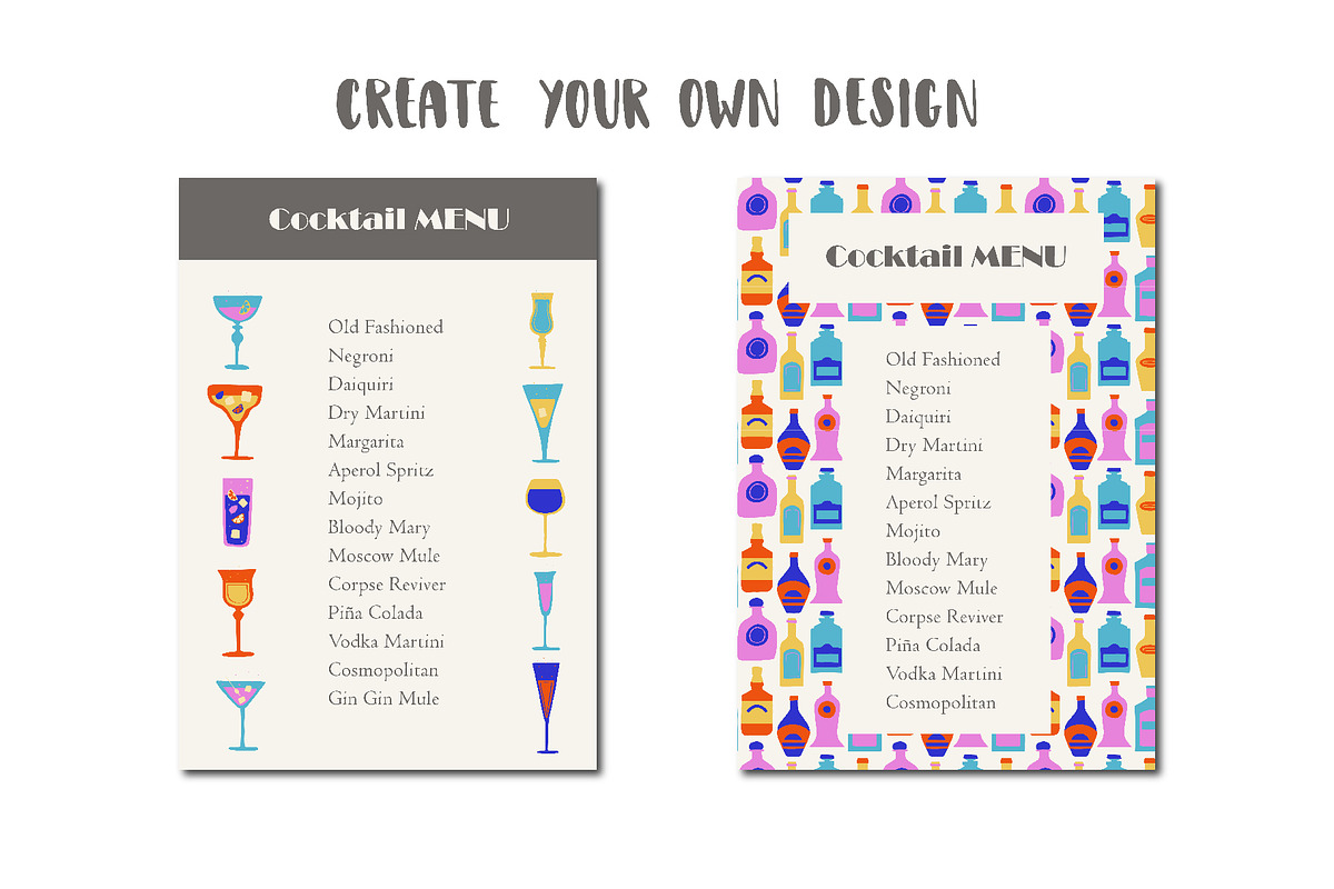 Bar drinks and bottles, a Food Illustration by lexminci (Photo 16 of 17)