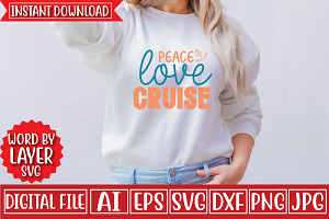 Peace Love Cruise Svg Cut File, an Object Graphic by CrexoraLab