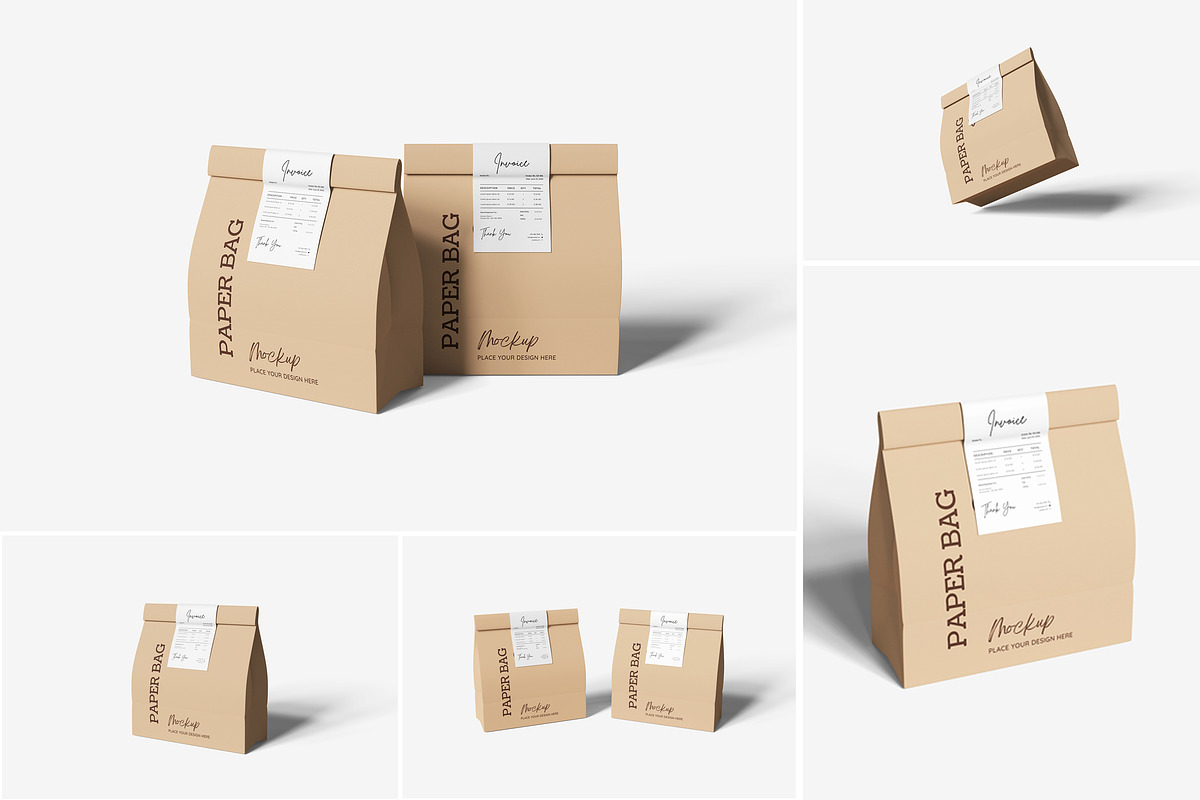 Paper Bag Mockup, a Packaging Mockup by Indah (Photo 1 of 6)