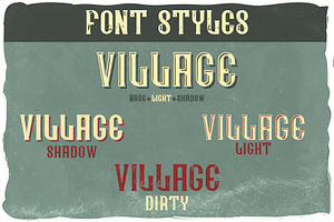 Village Font 10 Bonus Designs