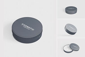 Round Cosmetic Tin Mock-Up, a Cups & Container Mockup by tiyasprabawa