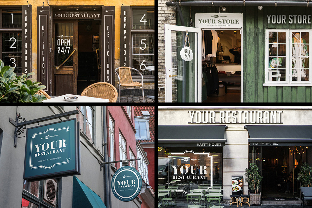 15 Facades and StoreFronts MockUps, a Product Mockup by Free-PSD-Templates (Photo 6 of 7)