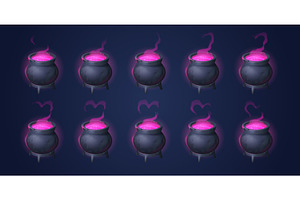 Cauldron with potion motion sequence, a Food & Drink Photo by art PVP - market