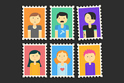 Minimalistic Flat Persons Stamps Set, a Person Illustration by ANNO Graphics (Thumbnail 3 of 3)