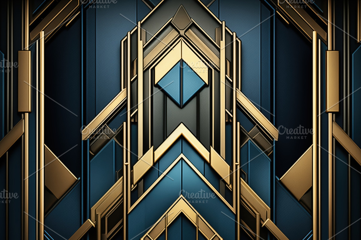 A modern abstract art deco background featuring intricate geometric patterns in, a Pattern Graphic by Textures & Backgrounds