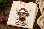 Cute Highland Cow Christmas PNG, a Seasonal Illustration by Craft Nest (Thumbnail 6 of 6)