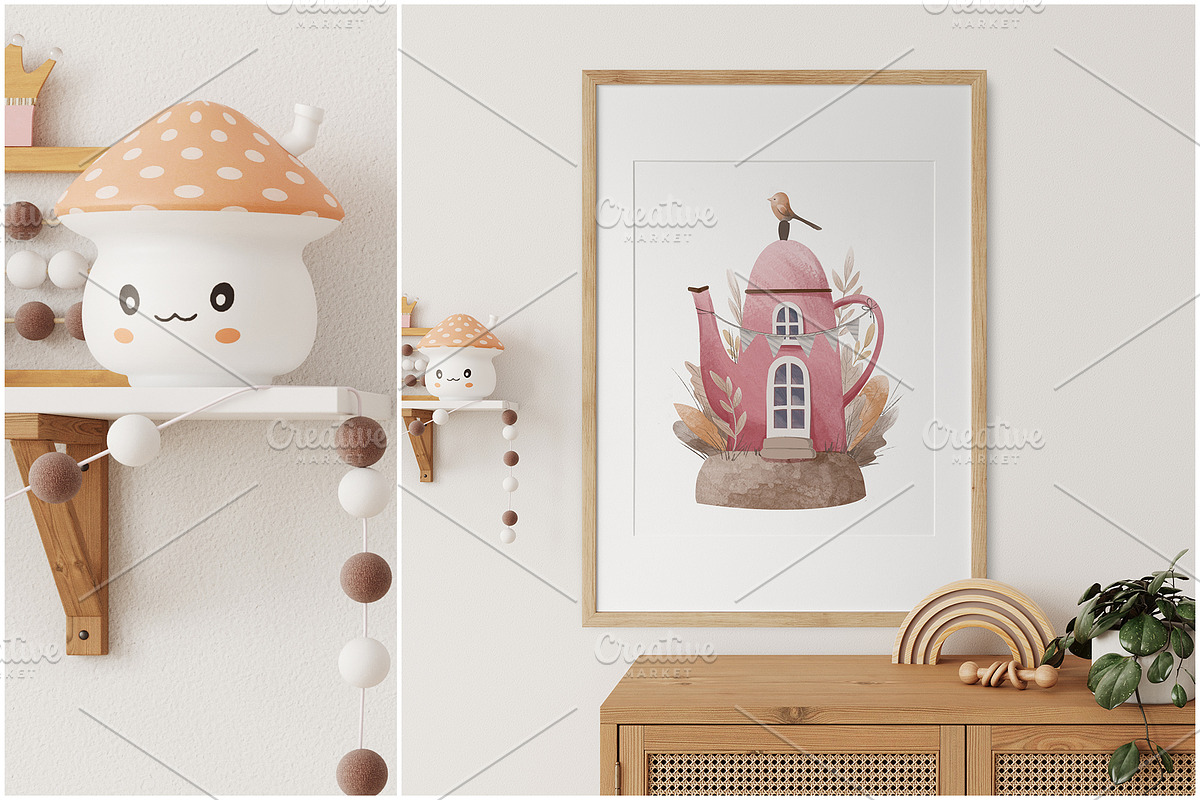 Kids Wall & Frame Mockup Bundle 7, a Print Template by Yuri-U (Photo 19 of 22)