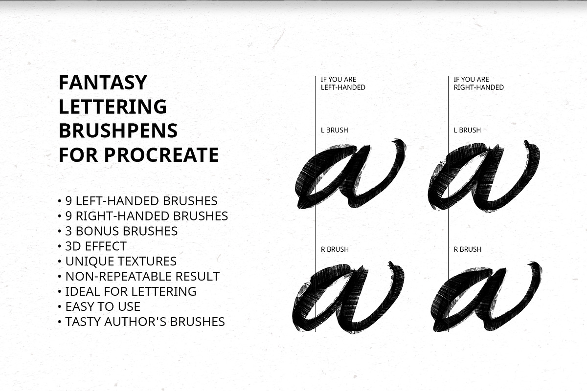 Fantasy Lettering Brushes. Procreate, a Brush Add-On by Diacritics (Photo 2 of 9)