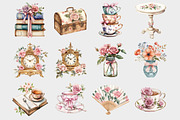 Watercolor Afternoon Tea Clipart, a Seasonal Illustration by Design Market (Thumbnail 3 of 5)