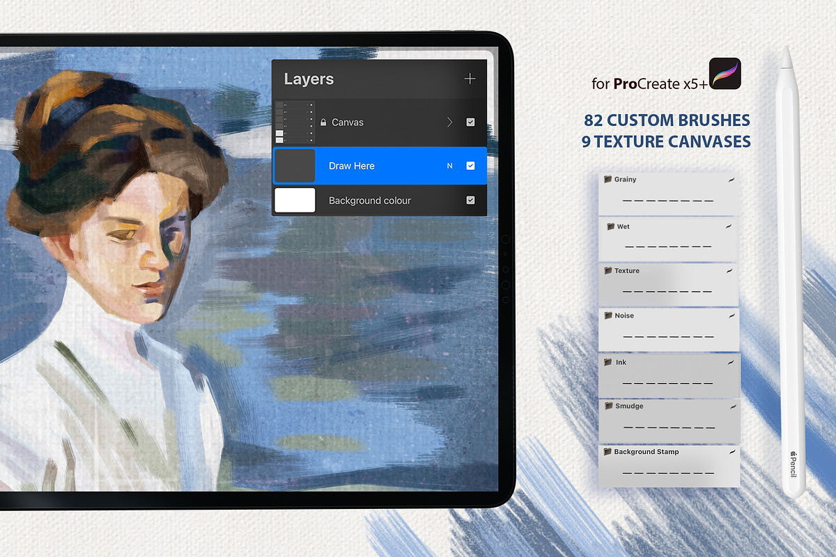ARTIST'S STUDIO PROCREATE KIT, a Brush Add-On by AlexandraArt (Photo 2 of 17)
