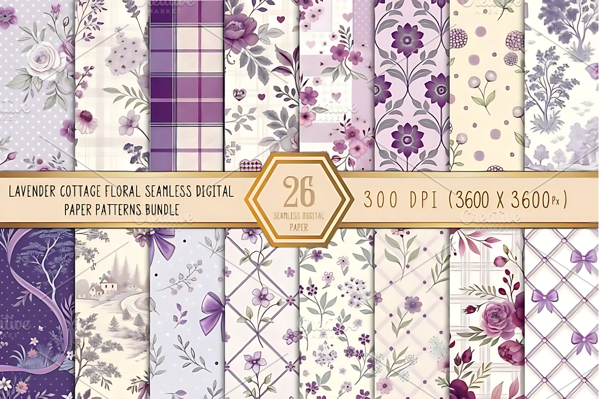 Lavender Cottage Floral, a Pattern Graphic by Design Station (Photo 1 of 3)