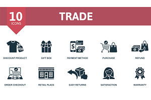 Trade icons set. Creative icons, a Finance Illustration by Aimagenarium@gmail.com