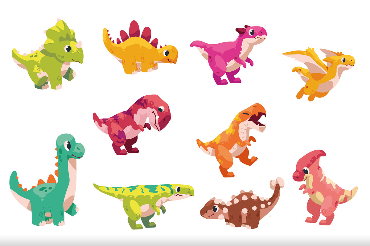 Cute Dinosaur Character Set