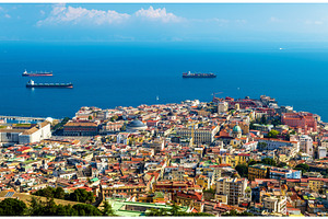The historic centre of napoli featuring italy, sea, and naples, an Architecture Photo by Leonid Andronov