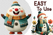 Watercolor Christmas Snowman Clipart, an Illustration by cherrydesign (Thumbnail 4 of 4)