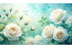 Elegant white roses and buds with, a Nature Photo by Igor Tichonow