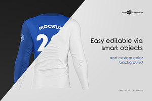 Mens Long Sleeve T-Shirts MockUp Set