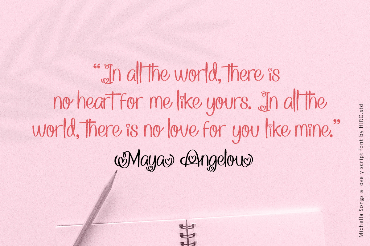 Michelle Songs - Script Font, a Script Font by HIRO.std (Photo 6 of 10)