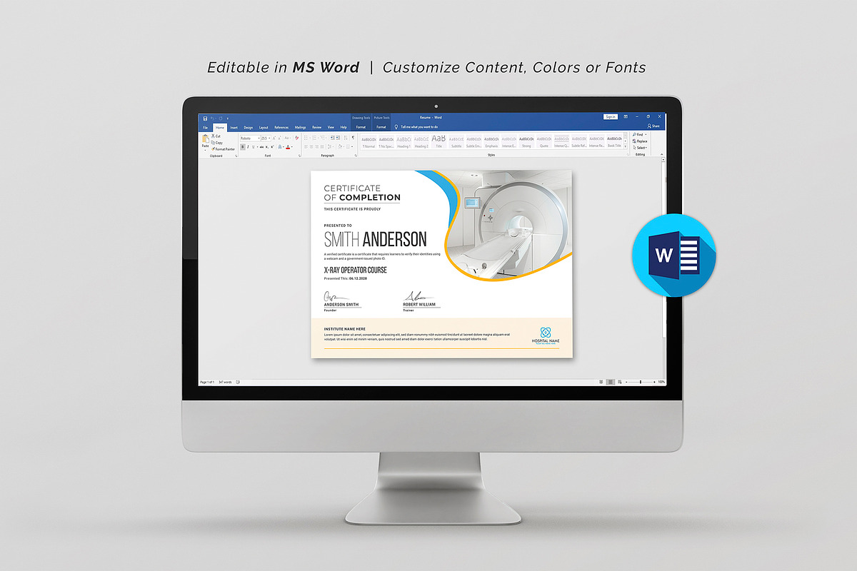 X-ray Operator Certificate, a Stationery Template by DesignDevisers (Photo 9 of 10)