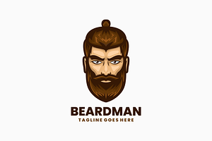 Bearded Man Mascot Cartoon Logo, a Branding & Logo Template by Artnivora.Std