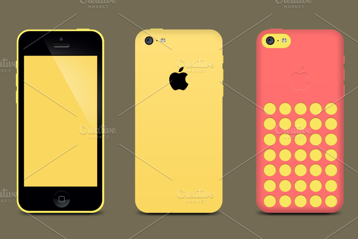 iPhone 5c PSD Pack, a Product Mockup by Mousecrafters (Photo 5 of 5)