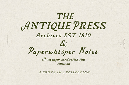 Antique Font Family Rustic Serif Duo, a Handwritten Font by Laras Wonderland