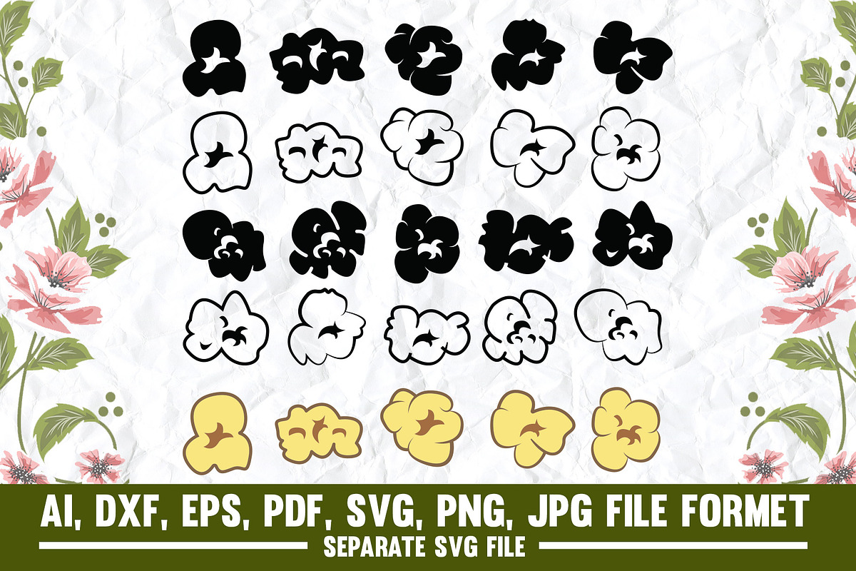Popcorn Kernel Outline svg, an Object Graphic by VectorArtPrintableDesign