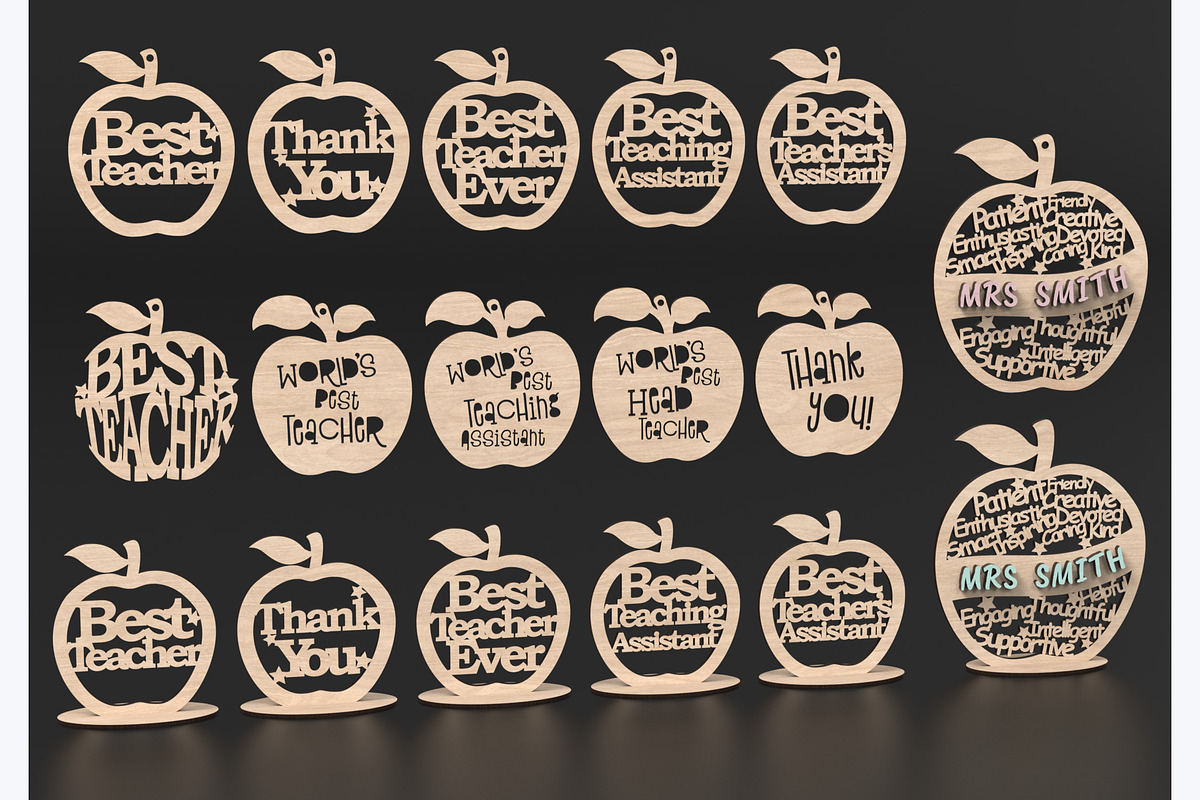 Best Teacher Apple Laser Cut Files, an Object Graphic by ThemeXDigital (Photo 1 of 5)