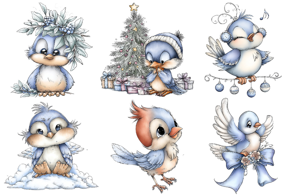 Christmas Bird Clipart Bundle, an Illustration by Pixels.Craft (Photo 5 of 6)