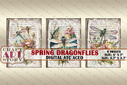 Spring dragonflies card set,Collage, an Object Illustration by CraftArtStory (Thumbnail 2 of 3)