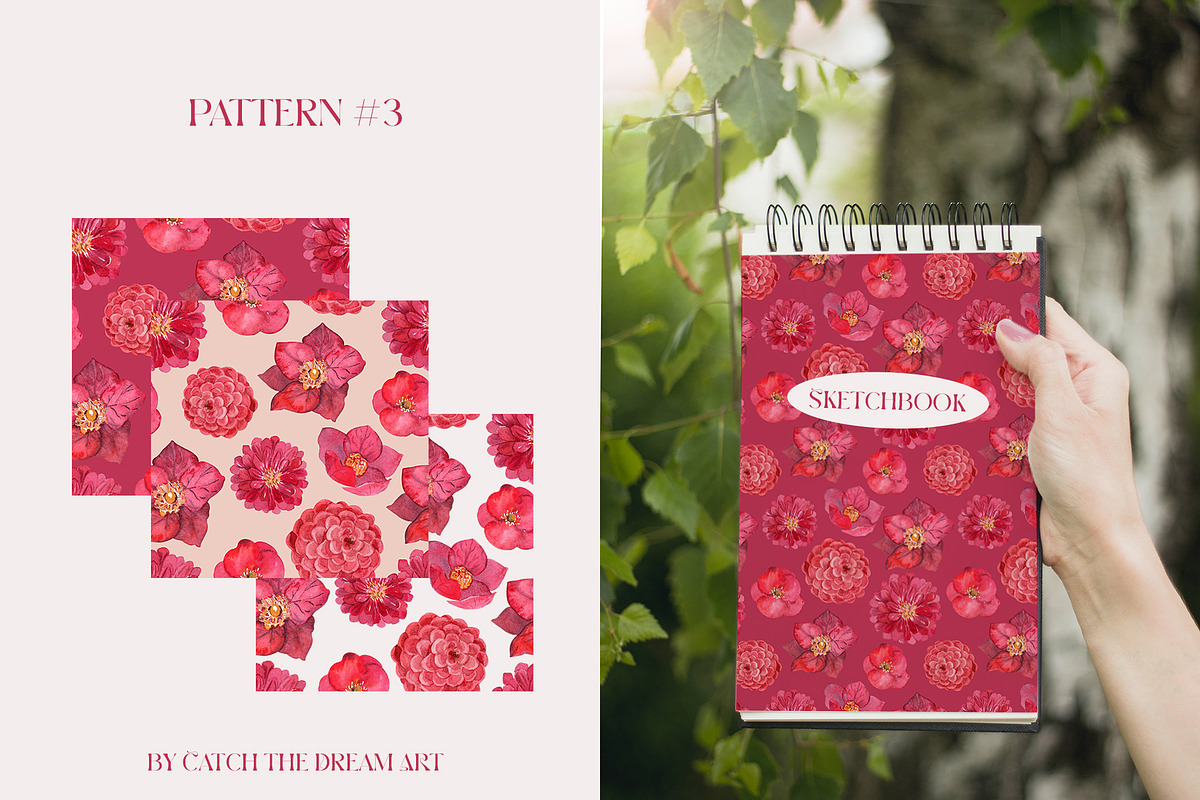 Viva Magenta Floral Watercolor 2023, a Decorative Illustration by Catch the Dream Art (Photo 16 of 24)