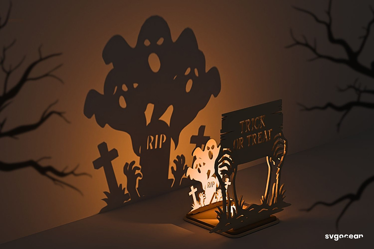 Halloween Shadow Candle Holders, a Decorative Illustration by svgocean (Photo 9 of 14)