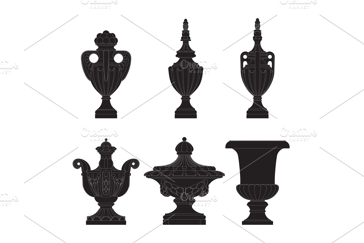set of classic urns, planters, an Object Illustration by piter.goskov