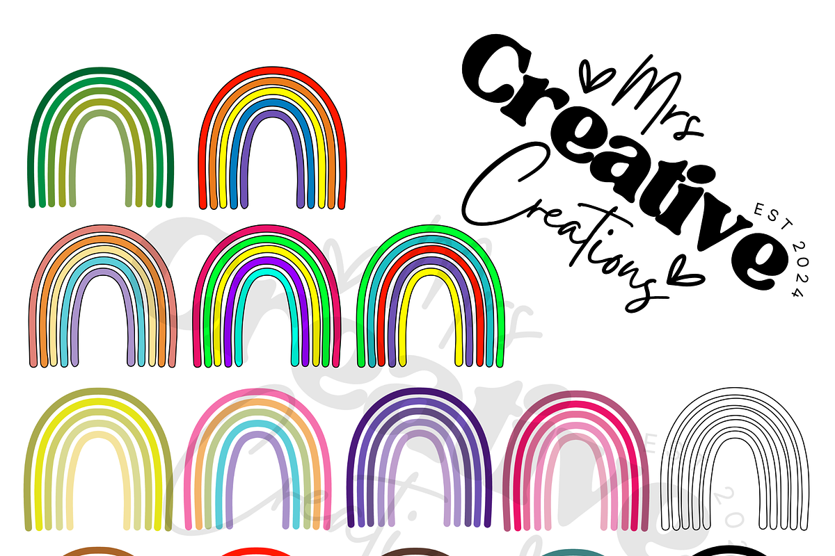 Colorful Rainbows Clipart Bundle, a Graphic by Mrs. Creative Creations (Photo 1 of 5)