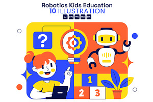 10 Robotics Kids Education, a Technology Illustration by denayunebgt