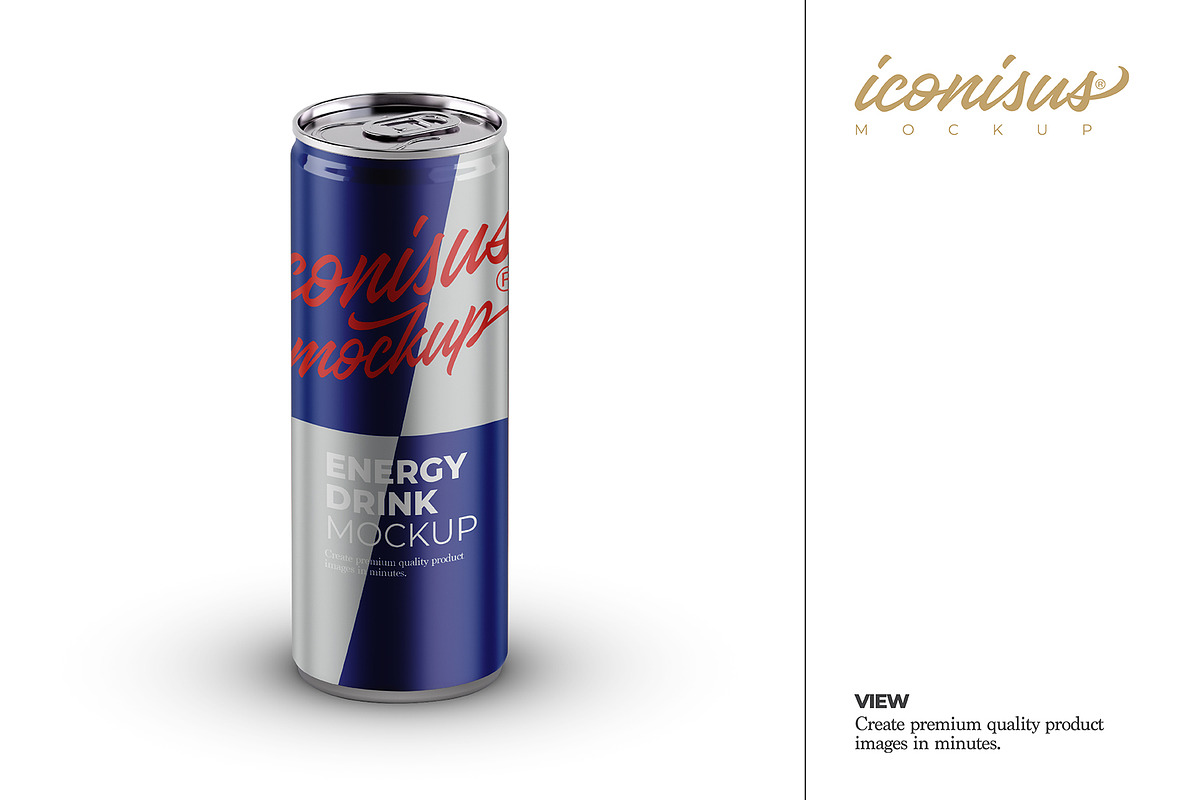 Energy Drink Mockup Template, a Packaging Mockup by iconisusmockup (Photo 2 of 3)