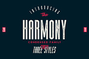 The Harmony - Condensed font family, a Sans Serif Font by Roman Paslavsky (Thumbnail 1 of 12)
