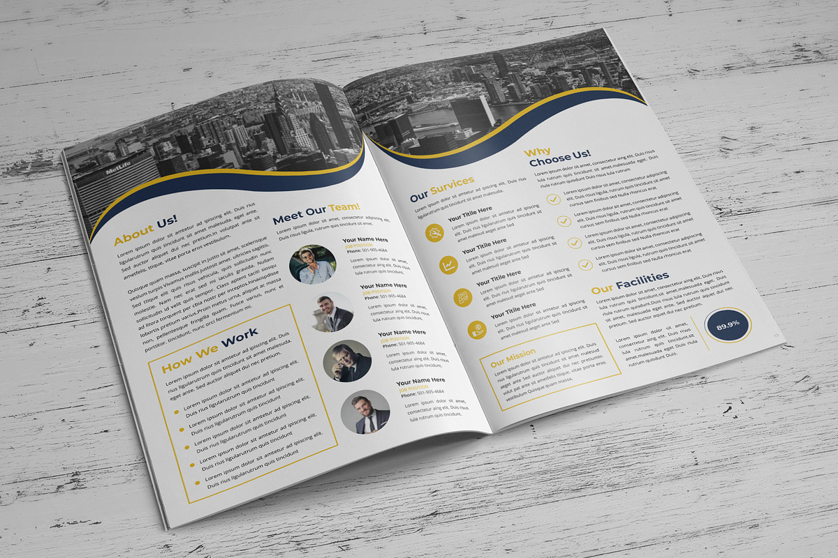 Company Brochure Bifold Template, a Brochure Template by SamiSimply7 (Photo 3 of 5)