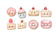 Kawaii Dessert - Clipart Pack., a Food Illustration by OtpirusGraphic (Thumbnail 3 of 4)