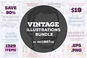 Vintage Vector Illustrations Bundle, a Food Illustration by TheBlackPixelCo (Thumbnail 1 of 17)
