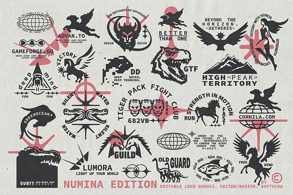Numina Editable Logo Badge Set preview 7